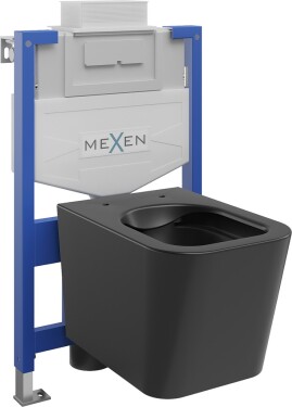 MEXEN/S - WC předstěnová instalační sada Fenix XS-U s mísou WC Teo, černá mat 6853385XX85