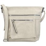 Trendy dámská koženková crossbody kabelka Zeta, krémová