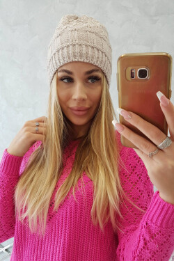 Fleecová čepice Marta K231 light beige UNI