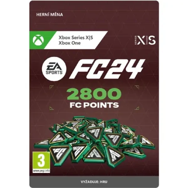 XSX EA SPORTS FC 24: 2800 bodů / El. licence / Sportovní / Angličtina / od 3 let / DLC pro Xbox Series (7F6-00786)