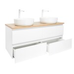 Koupelnová skříňka s umyvadlem SAT B-Way 119x50x45 cm bílá lesk BWAY2120WDOAKU2B BWAY2120WDOAKU2B