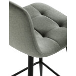 Židle barová, zelená látka, čtyřnohá kovová podnož, černý mat