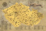 Stírací mapa Česka Deluxe XL zlatá