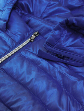 Prošívaná lesklá dámská vesta v chrpové barvě model 9082793 - Libland Barva: odcienie niebieskiego, Velikost: S (36)