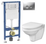 GEBERIT DuofixBasic s matným tlačítkem DELTA21 + WC CERSANIT DELFI + SEDÁTKO 458.103.00.2 21MA DE1