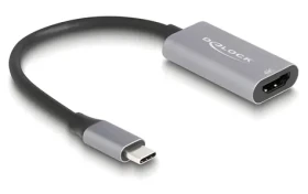 Delock šedá / Adaptér USB Type-C (M) - HDMI (F) / DP Alt Mód / 4K / 60Hz / HDR (60020)