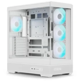 Aerocool P500B Digi bílá / Skříň / Midi Tower / ATX / ARGB / 2x tvrzené sklo / bez zdroje (ACCM-PN09143.21)