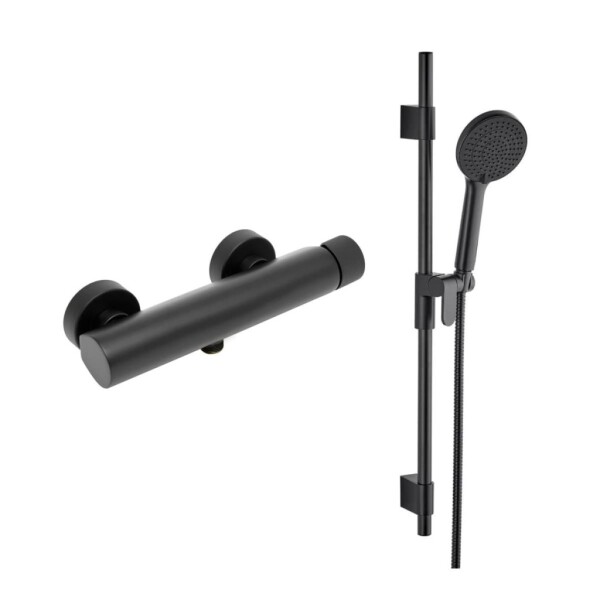 Sprchová baterie SAT Evolution se sprchovým setem 150 mm černá matná SATBSEVO268CSET1 SATBSEVO268CSET1