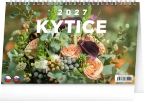 NOTIQUE Stolní kalendář Kytice CZ/SK 2027 / 23,1 x 14,5 cm