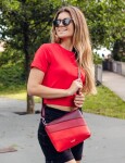 Prošívaná crossbody kabelka VUCH Coalie Striped Red, červená