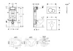 GEBERIT - Kombifix Set předstěnové instalace, klozetu Gaia a sedátka softclose, tlačítko Sigma01, lakovaný matný chrom SANI15CA1121