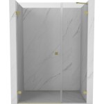 MEXEN/S - Lunar-B sprchové dveře křídlové levé 110, transparent, zlatá kartáčovaná 832S-110-050-55-00-L