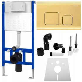 REA - Podomítkový WC systém + tlačítka - F zlatý KPL-90009