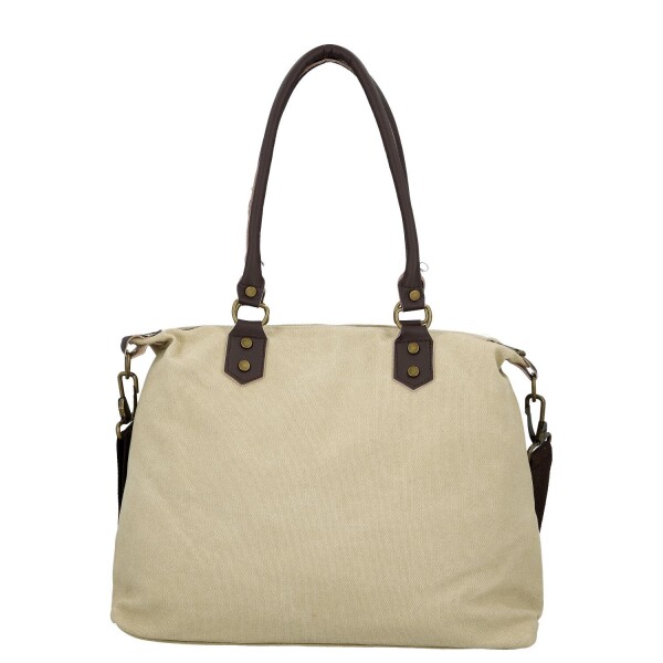 Trendy dámská textilní kabelka na rameno Petra, béžová