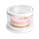 Cake Star Cake Star 4Cake Plastový kulatý box s průhledným víkem na dorty bílý (22,5 x 16 cm)