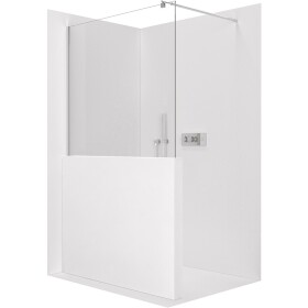 CERANO Sprchová zástěna Walk-in Onyx Half Round L/P - 8 mm - kulatá vzpěra - chrom, transparentní sklo - 100x100 cm