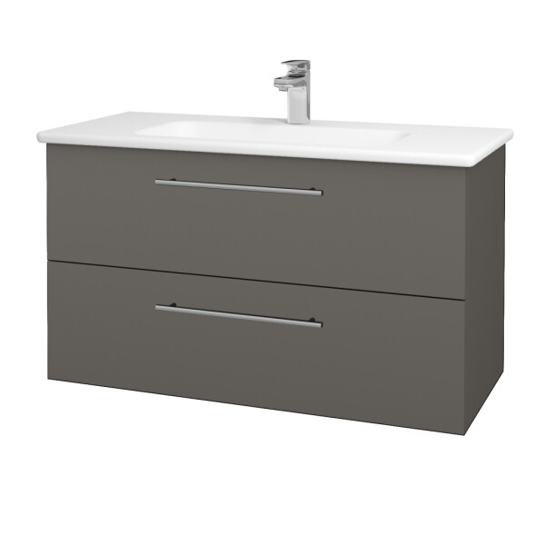 Dřevojas - Umyvadlová skříňka GIO SZZ2 100 - N06 Lava / Úchytka T02 / N06 Lava 202880B