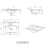 CERANO - Umyvadlo keramické Todo - nábytkové - bílá lesklá - 61x46,5 CER-431593