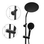 Erga Bergen Therm, sprchová souprava s termostatickou baterií a dešťovou hlavicí 25cm, černá matná, ERG-YKA-BP.BERGEN-THERM-25-BLK