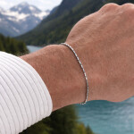 Pánský náramek Tobias - ocelový řetízek, chirurgická ocel, Stříbrná 15 cm + 2 cm (prodloužení)