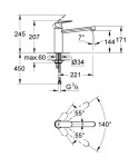 GROHE - Eurosmart Cosmopolitan Páková dřezová baterie, chrom 30193000