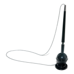 Office Products kuličkové pero na řetízku, modrá náplň, samolepicí, černé