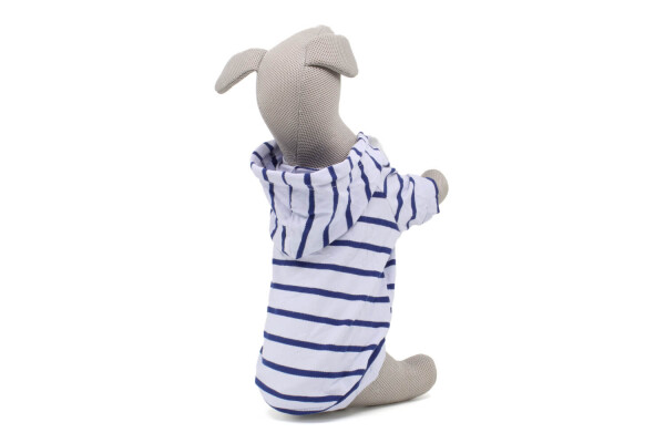 Lago tričko pro psa s kapucí Barva: Modrá, Délka zad (cm): 25, Obvod hrudníku: 30 - 36 cm