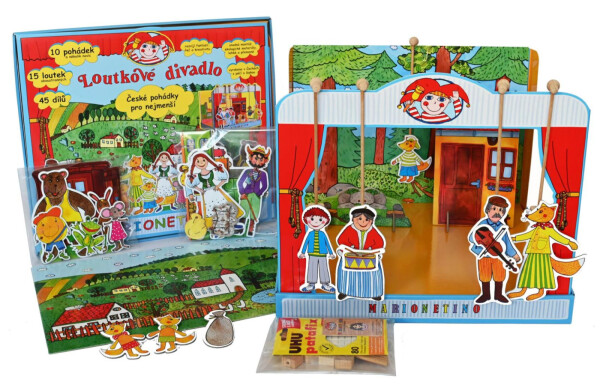Loutkové divadlo České pohádky pro nejmenší v krabici 48x42x6cm