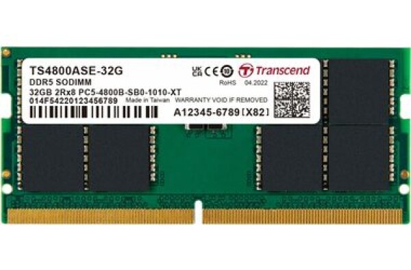 Transcend JetRam 32GB (1x32GB) 5600MHz SODIMM DDR5 CL46 1.1V 2Rx8