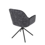Židle jídelní a konferenční, černá látka v dekoru žíhaného sametu, kovové černé nohy