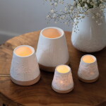 Räder Porcelánový svícen Clover 11 cm, bílá barva, dřevo, porcelán