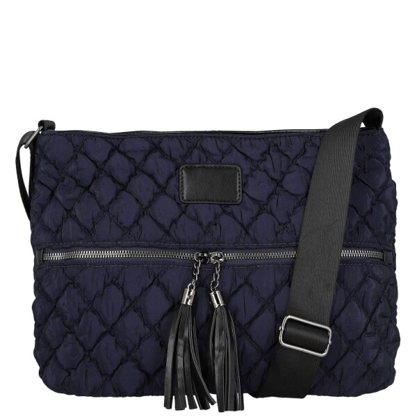 Dámská prošívaná crossbody kabelka s třásněmi Yana, tmavě modrá