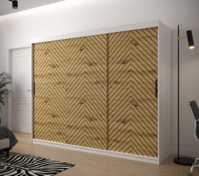 Šatní skříň Abi Jodelka 1 Barva korpusu: Bílá, Rozměry: 250 cm, Dveře: Dub artisan