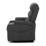 Polohovací křeslo, elektrické kabelové ovládání, šedá, látka, TV-S8348 GREY2