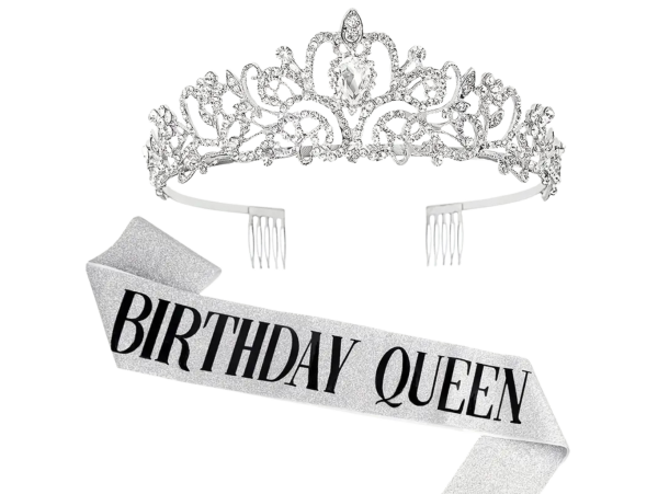 Dovoz Sada Happy Queen - šerpa a korunka stříbrná