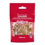 Dortisimo Cukrové zdobení Dekora Sněhové vločky bílé a hvězdičky zlaté (100 g)
