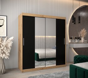 Šatní skříň Abi T1 Barva korpusu: Dub artisan, Rozměry: 180 cm, Dveře: Černá