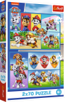 Puzzle Tlapková patrola: Pravidla patroly 2x70 dílků