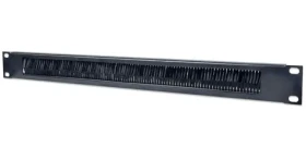 Intellinet černá / Kabelová průchodka / 19" / 1U / kartáčová lišta / ocel (712767)