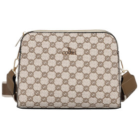 Stylová dámská koženková crossbody Maria, tmavě béžová