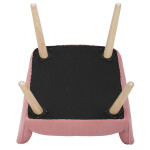 Křeslo, potah růžová manšestrová látka, dřevěné nohy, masiv kaučukovník