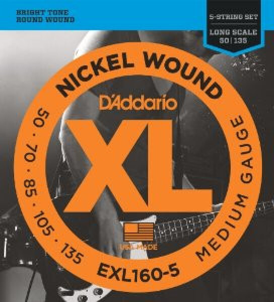 D'Addario EXL160-5 Medium - .050 - .135