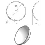 SAPHO - RIPPLE skleněné umyvadlo na desku Ø 42cm, čirá s motivem 2501-18