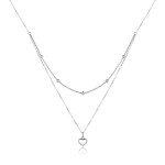 Dvojitý stříbrný náhrdelník Isabelle - stříbro 925/1000, srdce, Stříbrná 50 cm