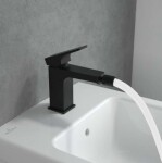 VILLEROY & BOCH - Architectura Square Bidetová baterie s výpustí, AquaSmart, matná černá TVB125001000K5