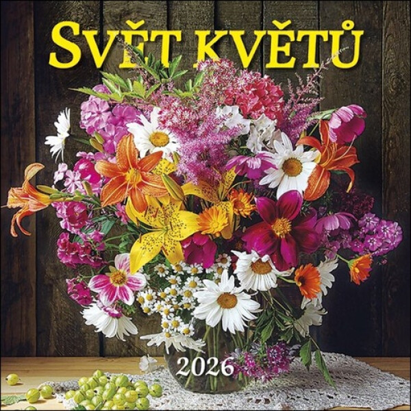 Kalendář 2026 Svět květů, nástěnný, 33 x 33 cm