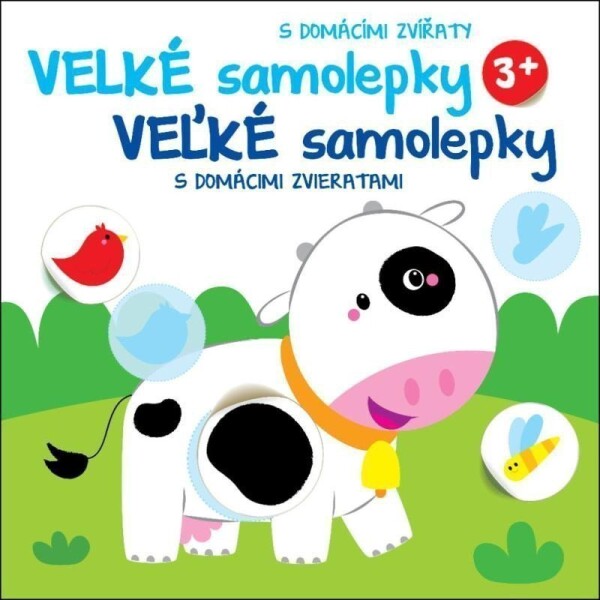 Velké samolepky s domácími zvířaty Kravička / Veľké samolepky s domácimi zvieratami Kravička