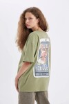 DEFACTO Oversize Fit Crew Neck Printed Short Sleeve T-Shirt