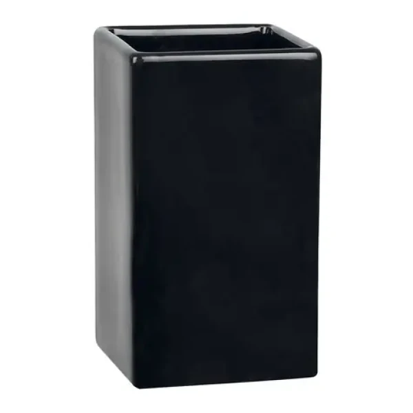 Spirella QUADRO kelímek na kartáčky černý / keramika (7610583136619)