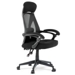 Kancelářská židle, potah černá látka a černá síťovina MESH, houpací mech. s aretací